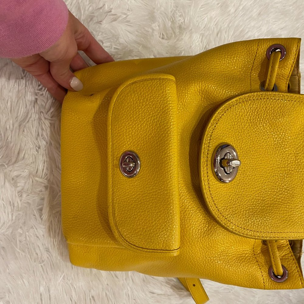 Coach Mini Turnlock Rucksack In Pebble Leather - Picture 2 of 3
